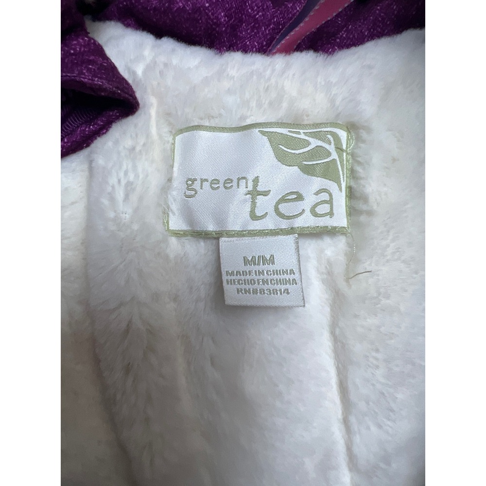 Green Tea Puffer Vest Hooded Faux Fur Trim Purple/Pink Womens M Layered‎ Plush - Picture 5 of 9